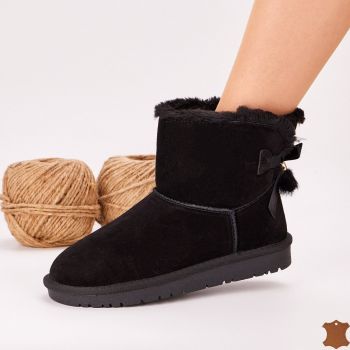 Ghete Damă Negre Tip UGG Piele Naturala Adola