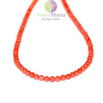 Colier coral roz sfere 4mm ieftin