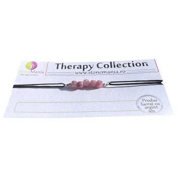 Bratara therapy turmalina roz cuburi 4mm si argint 925 de firma originala