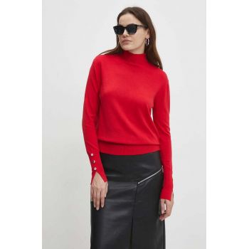 Answear Lab pulover femei, culoarea rosu, light, cu turtleneck ieftin