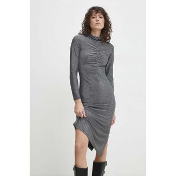 Answear Lab rochie culoarea argintiu, mini, mulata de firma originala