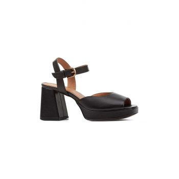Geox sandale de piele D SOLEDEA A culoarea negru, D36RHA00043C9999 ieftine