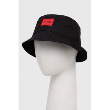 HUGO pălărie din bumbac culoarea negru, bumbac 50496443 de firma originala