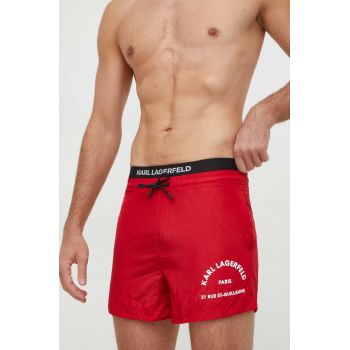 Karl Lagerfeld pantaloni scurti de baie culoarea rosu