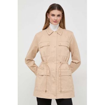 MICHAEL Michael Kors geaca femei, culoarea bej, de tranzitie