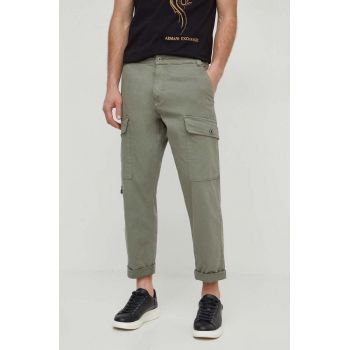 Pepe Jeans pantaloni barbati, culoarea verde, cu fason cargo