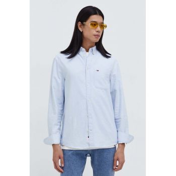 Tommy Jeans cămașă din bumbac bărbați, cu guler button-down, regular DM0DM18335