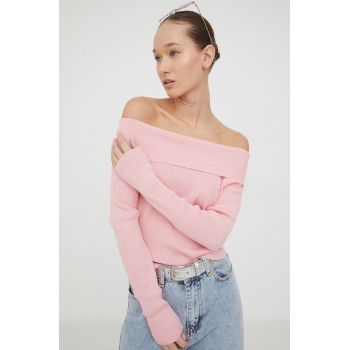 Tommy Jeans pulover femei, culoarea roz, light DW0DW17501
