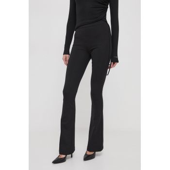 XT Studio pantaloni femei, culoarea negru, evazati, high waist