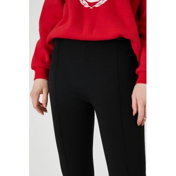 Pantaloni uni cu talie inalta