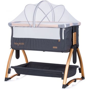 Patut Co-Sleeper Chipolino Baby Boss raven la reducere