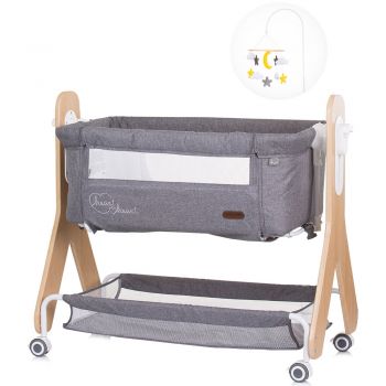 Patut Co-Sleeper Chipolino Heart 2 Heart graphite la reducere