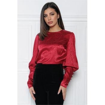 Bluza MBG rosie satinata cu picatele