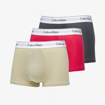 Calvin Klein Modern Cotton Stretch Trunk 3-Pack Virtual Red/ Iron Gate/ Eucalyptus la reducere
