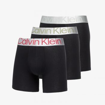 Calvin Klein Reconsidered Steel Cotton Boxer Brief 3-Pack Black/ Grey Heather de firma originali