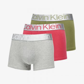 Calvin Klein Reconsidered Steel Cotton Trunk 3-Pack Olive Branch/ Grey Heather/ Red Bud de firma originali