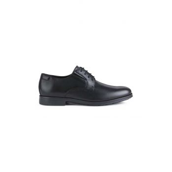 Geox pantofi de piele U HILSTONE WIDE A culoarea negru, U255DA00043C9999 de firma originali