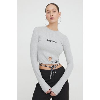 Karl Lagerfeld Jeans longsleeve femei, culoarea gri