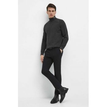 Medicine pulover de bumbac barbati, culoarea gri, cu turtleneck