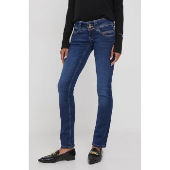 Pepe Jeans jeansi Slim femei, culoarea albastru marin ieftini