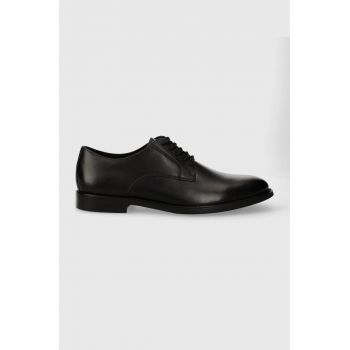 Aldo pantofi de piele HANFORDD barbati, culoarea negru de firma originali
