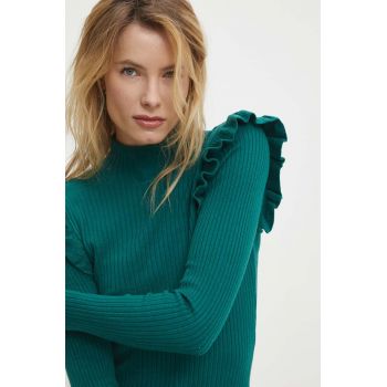 Answear Lab pulover femei, culoarea verde, light, cu turtleneck ieftin