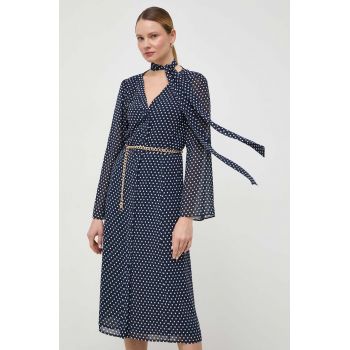 MICHAEL Michael Kors rochie culoarea albastru marin, midi, evazati la reducere