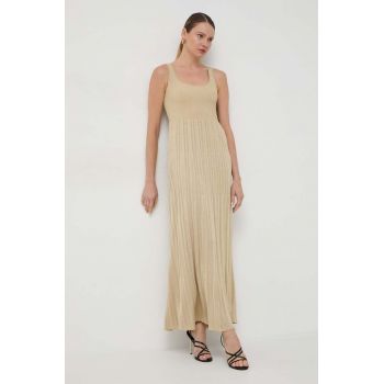 MICHAEL Michael Kors rochie culoarea auriu, maxi, evazati de firma originala