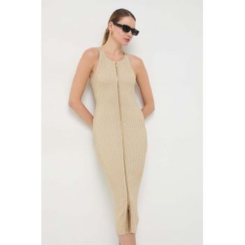 MICHAEL Michael Kors rochie culoarea auriu, midi, mulata de firma originala