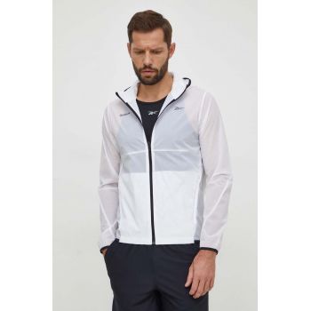 Reebok windbreaker culoarea alb, de tranzitie de firma originala