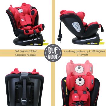 Scaun auto Tweety Plus Deluxe Buf Boof i-Size rotativ 360 cu isofix 40-150 cm UrsRed la reducere