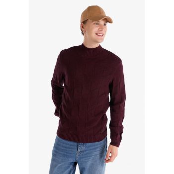 Pulover din bumbac cu model uni