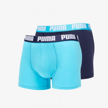 Puma 2 Pack Basic Boxers Aqua Blue de firma originali