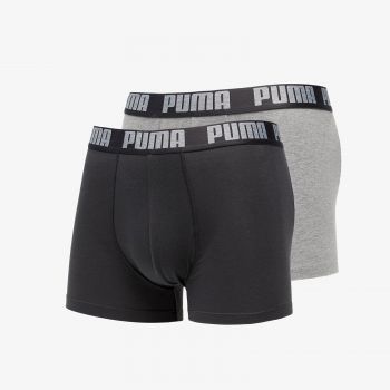 Puma 2 Pack Basic Boxers Dark Gray/ Melange la reducere