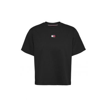 Tricou crop cu logo brodat