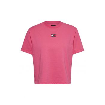 Tricou crop cu logo brodat