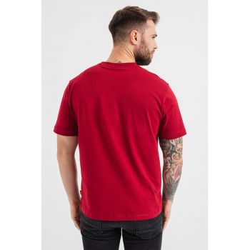 Tricou de bumbac cu decolteu la baza gatului