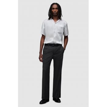 AllSaints pantaloni de lana Mount culoarea negru, drept