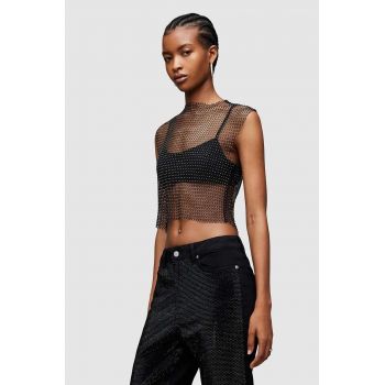 AllSaints top Calytrix femei, culoarea negru