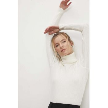 Answear Lab pulover femei, culoarea alb, light, cu guler ieftin