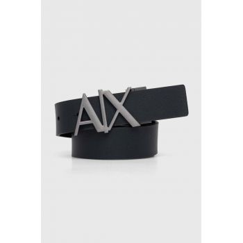 Armani Exchange curea de piele barbati, culoarea negru ieftina