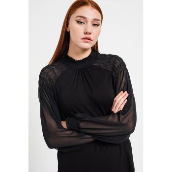 Bluza cu maneci transparente