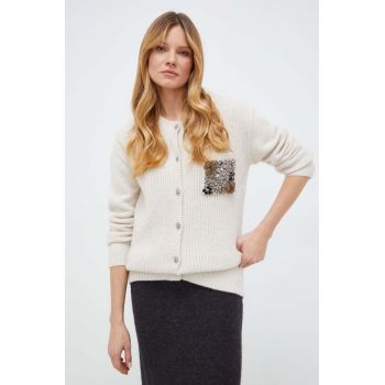 Custommade cardigan din lana culoarea bej