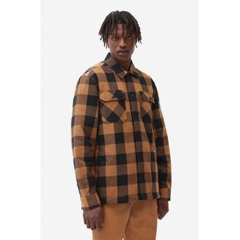 Dickies geacă Kurtka Dickies Sherpa Lined DK0A4XGRBD0 bărbați, culoarea maro, de tranziție DK0A4XGRBD0-brown