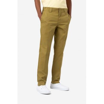 Dickies pantaloni 872 Work Pant Rec bărbați, culoarea verde, mulata DK0A4XK8KHK-KHAKI ieftini