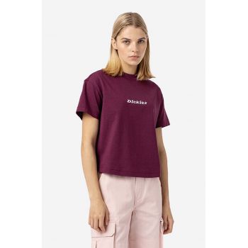 Dickies tricou din bumbac Loretto Tee culoarea bordo DK0A4XBAC95-BURGUNDOWY ieftin