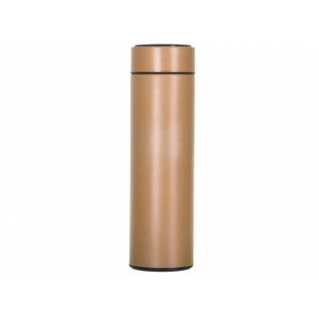 Cana termos smart, Ikonka, cu afisaj LED activat prin atingere, interior din otel inoxidabil, capacitate 500 ml, dimensiune 6.7 x 21.5 cm, Golden