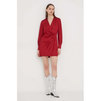 Abercrombie & Fitch rochie culoarea bordo, mini, evazati de firma originala