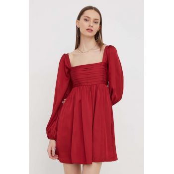 Abercrombie & Fitch rochie culoarea bordo, mini, evazati de firma originala