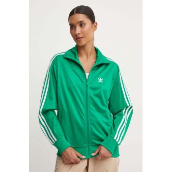adidas Originals bluză Adicolor Classics Firebird femei, culoarea verde, cu imprimeu, IP0604